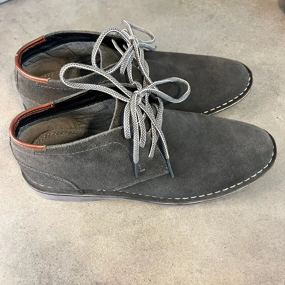Kenneth Cole Gray Leather lace up oxford mens shoes size 12 business casual